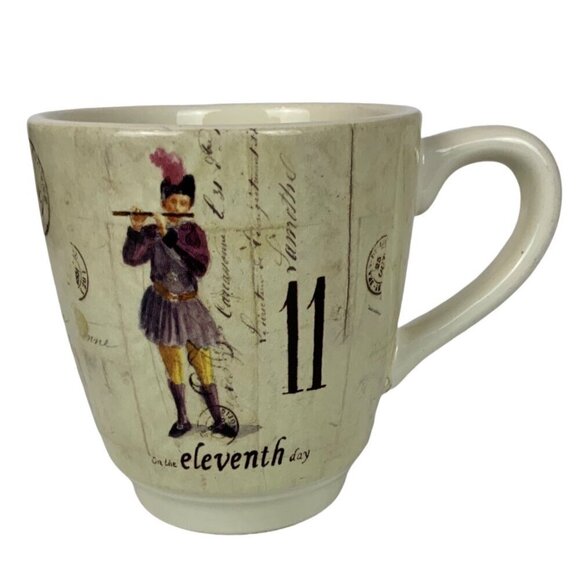 Williams-Sonoma Twelve Days Of Christmas Mug Eleventh Twelfth Pipers Drummers - Picture 1 of 6